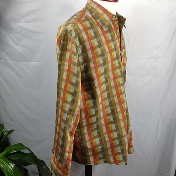 Norm Thompson Fall Color Check Shirt - Picture 3 of 6